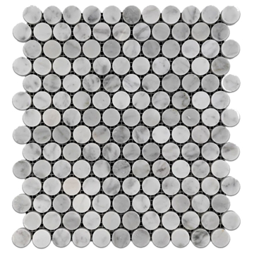 Picture of Elon Tile & Stone - 1 Rounds Mosaics Bianco Carrara Polished