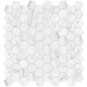Picture of Anatolia Tile & Stone - Bianco Venatino Mosaics Honed Bianco Mosaic 1.25 Hexagon