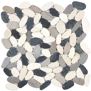 Picture of Anatolia Tile & Stone - Bliss Zen Flat Pebble Stone Mosaic Tranquil Cool Blend Matte