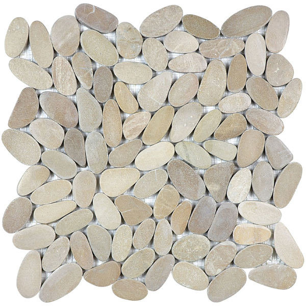 Picture of Anatolia Tile & Stone - Bliss Zen Flat Pebble Stone Mosaic Driftwood Tan Matte