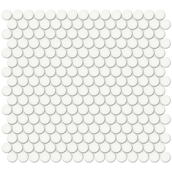 Picture of Anatolia Tile & Stone - Soho Penny Round Mosaic Canvas White Matte