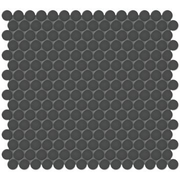 Picture of Anatolia Tile & Stone - Soho Penny Round Mosaic Retro Black Matte