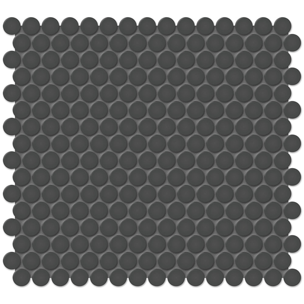 Picture of Anatolia Tile & Stone - Soho Penny Round Mosaic Retro Black Matte