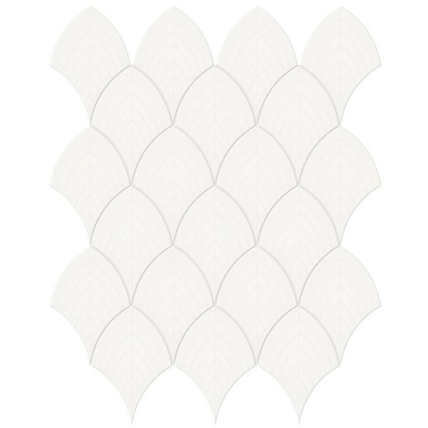 Picture of Anatolia Tile & Stone - Soho Scallop Mosaic Canvas White