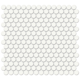 Picture of Anatolia Tile & Stone - Soho Penny Round Mosaic Canvas White Glossy