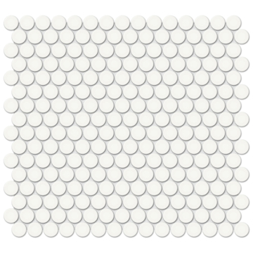 Picture of Anatolia Tile & Stone - Soho Penny Round Mosaic Canvas White Glossy