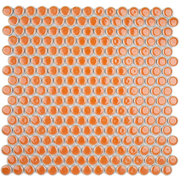 Picture of SOHO Studio Corp-Simple Mosaic Rimmed Penny Rounds Tangerine