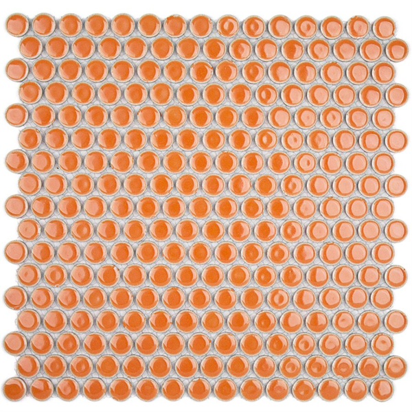Picture of SOHO Studio Corp - Simple Mosaic Rimmed Penny Rounds Tangerine