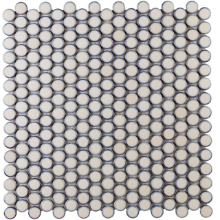 Picture of SOHO Studio Corp - Simple Mosaic Rimmed Penny Rounds Custard