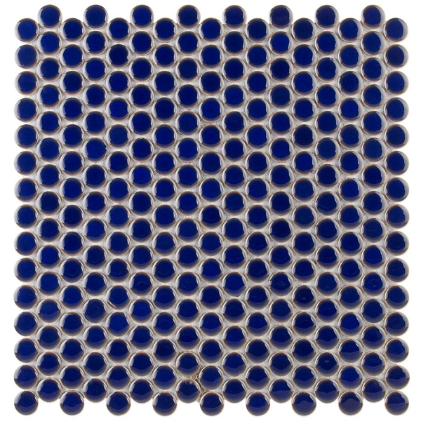 Picture of SOHO Studio Corp-Simple Mosaic Rimmed Penny Rounds Cobalt