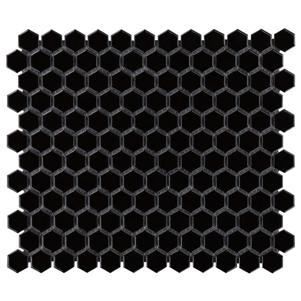 Picture of SOHO Studio Corp-Simple Mosaic Solid Hexagon Black / Polished