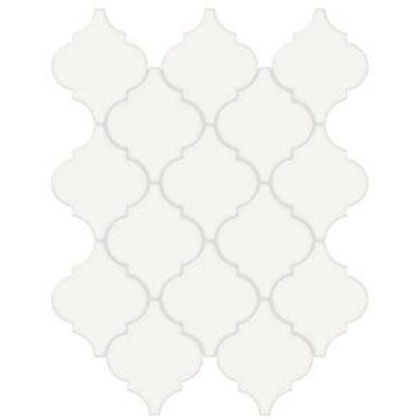 Picture of Tesoro-Soho Arabesque Mosaic Canvas White