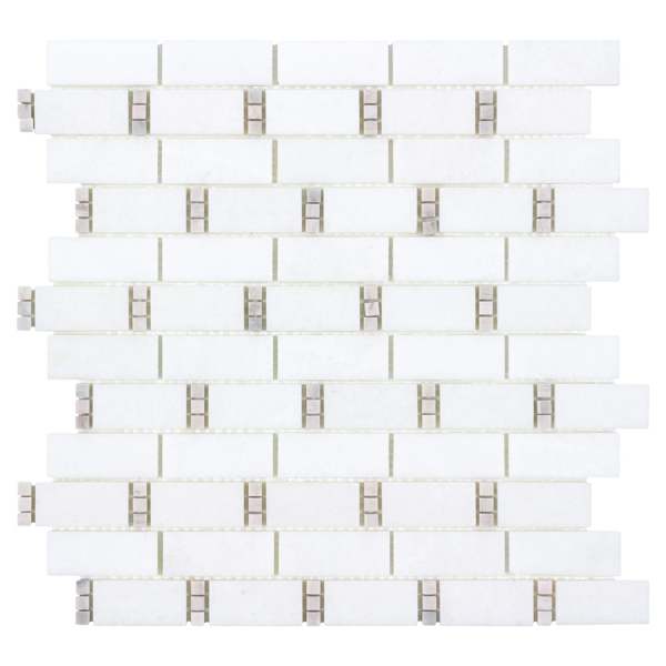 Picture of Anthology Tile-The Finish Line Dominos Mosaic Pale Beige Dominos