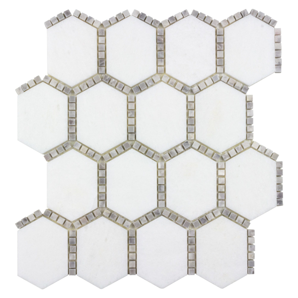 Picture of Anthology Tile-The Finish Line Jeweled Hex Mosaic Jeweled Hex Manor Gray