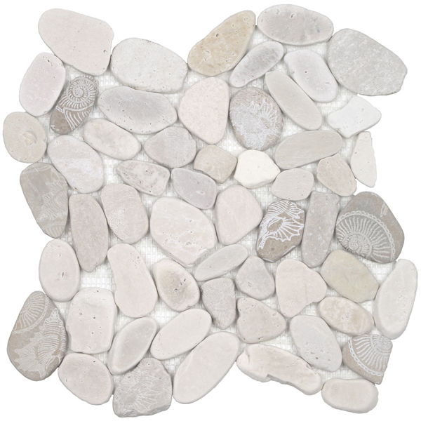 Picture of Tesoro-Ocean Stones Sliced Mosaic Fossil Light Color