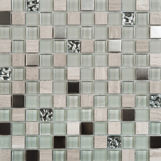 Picture of Bati Orient - Mix Mosaic 7/8 x 7/8 Grey Mix Marble Glass Metal