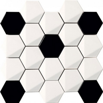 Picture of Eleganza Tiles - Beta 3D Hexagon Mosaic Black and White