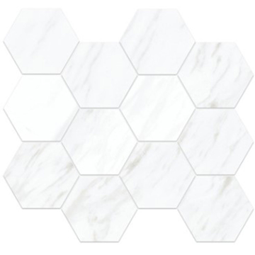 Picture of Eleganza Tiles - Carrara Extra Moderne Hexagon Mosaic White Matte