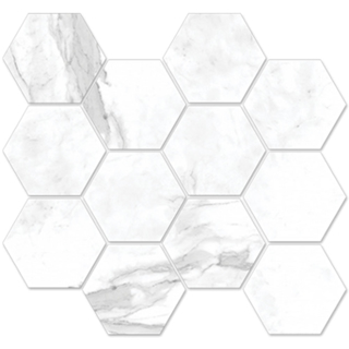 Picture of Eleganza Tiles - Marmo Vicentina Hexagon Mosaic Apuano