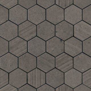 Picture of Eleganza Tiles - Silver Grain Hexagon Mosaic Dark