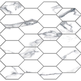 Picture of Eleganza Tiles - Statuario Extra Moderne Diamond Mosaic White