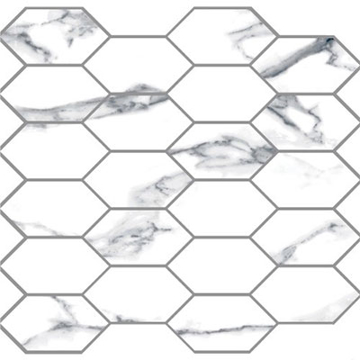 Picture of Eleganza Tiles - Statuario Extra Moderne Diamond Mosaic White