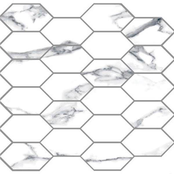 Picture of Eleganza Tiles - Statuario Extra Moderne Diamond Mosaic White