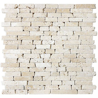 Picture of Anatolia Tile & Stone - Travertine Mosaic 5/8 Random Strip Ivory