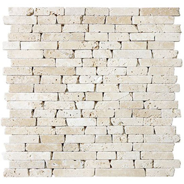 Picture of Anatolia Tile & Stone - Travertine Mosaic 5/8 Random Strip Ivory