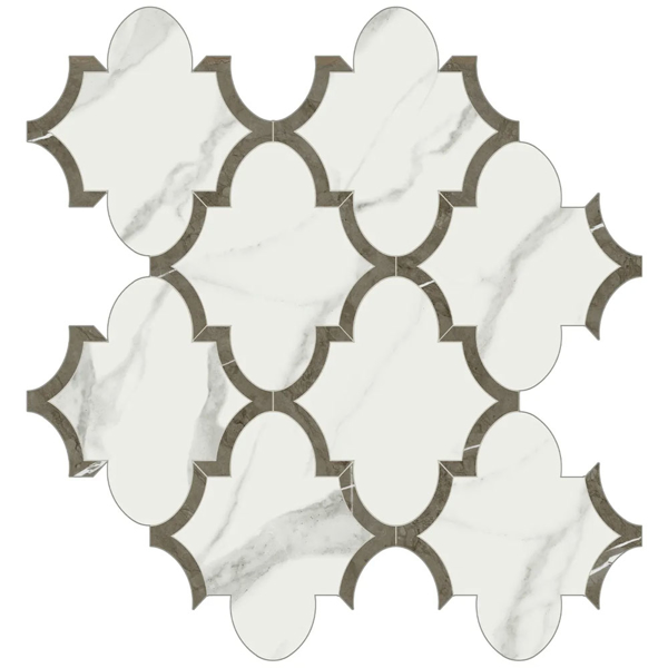 Picture of Anatolia Tile & Stone - Mayfair Mosaics Statuario Venato Arabesque