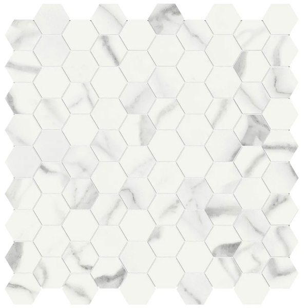 Picture of Anatolia Tile & Stone - Mayfair Mosaics Statuario Venato Hexagon