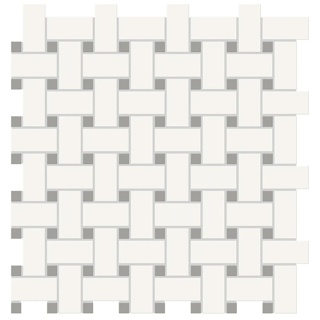 Picture of Anatolia Tile & Stone - Soho Basketweave Mosaic Canvas White with Cement Chic