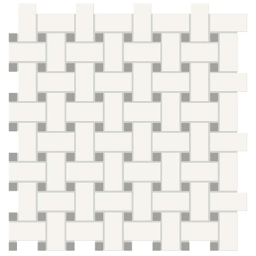 Picture of Anatolia Tile & Stone - Soho Basketweave Mosaic Canvas White with Cement Chic