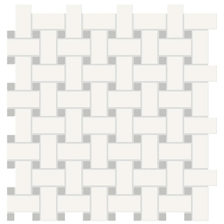 Picture of Anatolia Tile & Stone - Soho Basketweave Mosaic Canvas White with Loft Grey