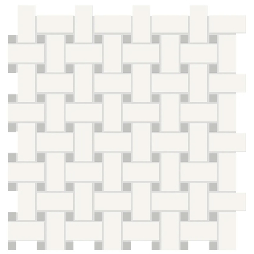 Picture of Anatolia Tile & Stone - Soho Basketweave Mosaic Canvas White with Loft Grey