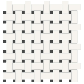 Picture of Anatolia Tile & Stone - Soho Basketweave Mosaic Canvas White with Retro Black