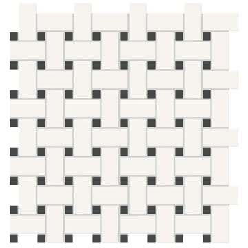 Picture of Anatolia Tile & Stone - Soho Basketweave Mosaic Canvas White with Retro Black