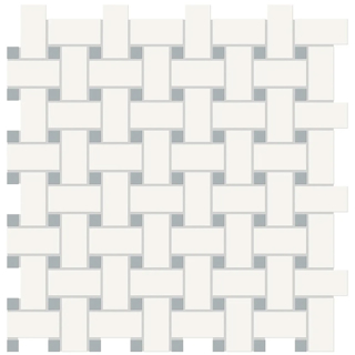 Picture of Anatolia Tile & Stone - Soho Basketweave Mosaic Canvas White with Cloud Blue
