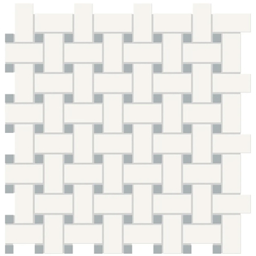 Picture of Anatolia Tile & Stone - Soho Basketweave Mosaic Canvas White with Cloud Blue