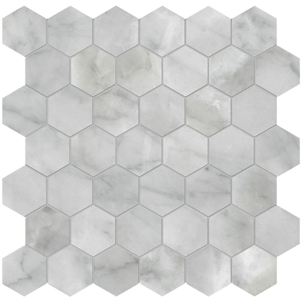 Picture of Anatolia Tile & Stone - Plata Hexagon Mosaic Onyx Crystallo Polished