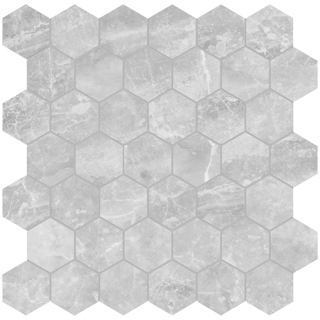 Picture of Anatolia Tile & Stone - Plata Hexagon Mosaic Perla Grigia Polished