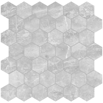 Picture of Anatolia Tile & Stone - Plata Hexagon Mosaic Perla Grigia Polished