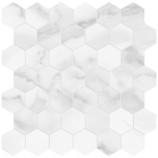 Picture of Anatolia Tile & Stone - Plata Hexagon Mosaic Statuario Brina Polished