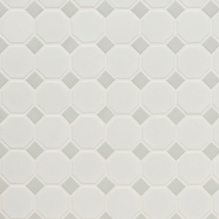 Picture of MS International - Retro Mosaic Matte White Gray Octagon