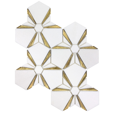 Picture of Anthology Tile - Dazzle Kaleidoscope Mosaic Kaleidoscope Gold