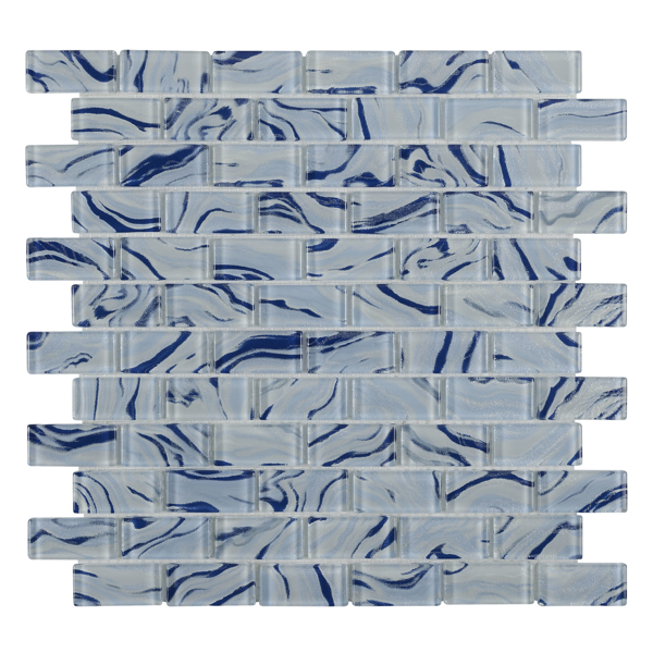 Picture of Anthology Tile - Oceanique 1 x 2 Mosaic High Tide Sky Blue