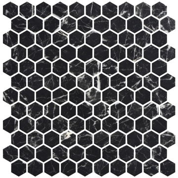 Picture of Onix Mosaico - Hex Ecostones Nero Marquina Matte