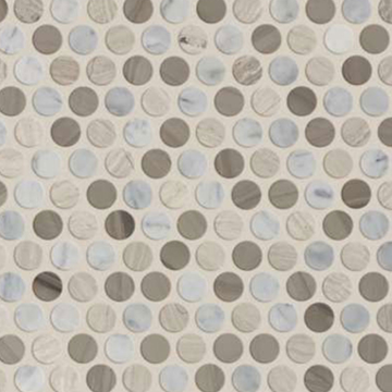 Picture of Shaw Floors - Estate Mosaic Penny Round Bianco Carrara Rockwood