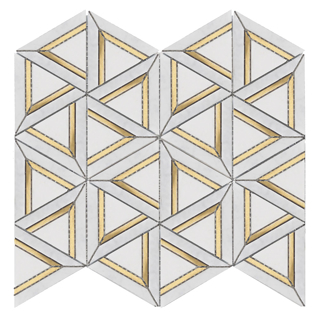 Picture of Roca - Rockart Metal Mosaics Carrara White Geo