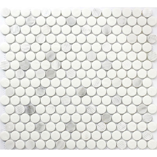 Picture of Roca - Rockart Mosaic Penny Round Carrara